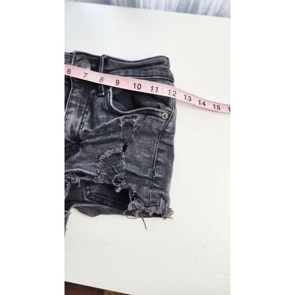 Aeropostale High Rise Distressed Shorts Black Size 0 - Picture 4 of 7